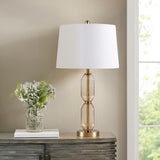 Zirconia Glam/Luxury Faceted Brown Glass Table Lamp