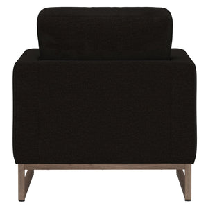 English Elm Black Upholstered Accent Chair Sled Base Minimalist Design for Living Room Office B2709P482534