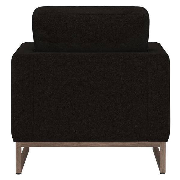 English Elm Black Upholstered Accent Chair Sled Base Minimalist Design for Living Room Office B2709P482534