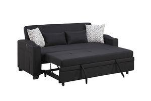 English Elm Bastien Convertible Sleeper Loveseat with Usb Charging Cupholders and Pocket Coil Support B2749S00232