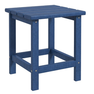 English Elm Outsunny Adirondack Side Table - Weather-Resistant 15" Hdpe Patio Table For Outdoor Spaces, Blue W2225P174462-GIGA