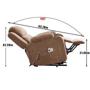 English Elm Infinite Power Lift Recliner with Massage Heat Usb Port and Cup Holders for Seniors W5029P388739