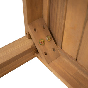 English Elm Christopher Knight Home® - Rectangular Acacia Outdoor Bar Table in Light Teak — 36.5" Bar Height, Slatted Top, Weather-Resistant Finish N776P247430L