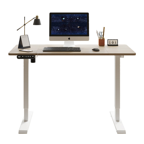 English Elm 55"×24" Electric Sit Stand Desk Steel Frame with Memory Presets and Usb-c Charging Port Oak W614P376317