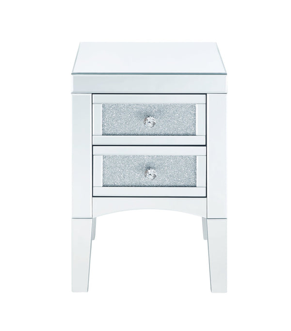 English Elm Noralie Glam Mirrored Accent Table with Faux Diamond Inlays and Two Storage Drawers B2726P457137