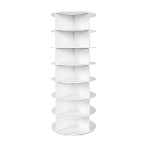 English Elm Rotating Seven Tier Shoe Tower Organizer Holds 28 Pairs with Spinning Base W2699P390457