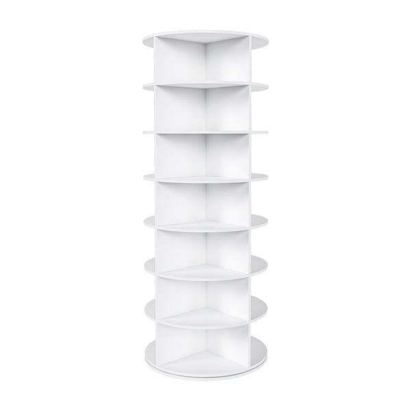 English Elm Rotating Seven Tier Shoe Tower Organizer Holds 28 Pairs with Spinning Base W2699P390457