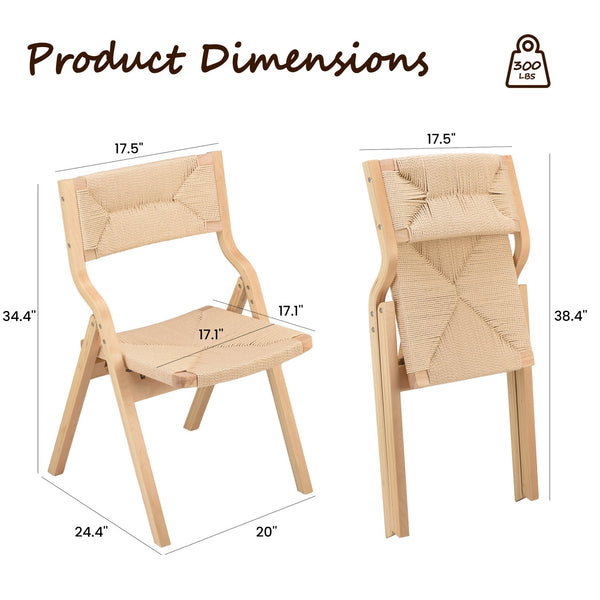English Elm Recliner Foldable Rattan Upholstered Rocker Chair with Side Pocket, Ergonomic 110°–160° Recline, Natural Wood Finish T3623P380465