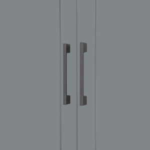 English Elm Queen Murphy Bed with Wardrobe Cabinet Hydraulic Lift Mdf Space Saving Wall Unit Gray LP000581AAE