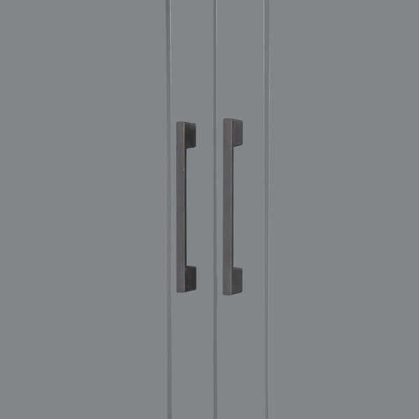 English Elm Queen Murphy Bed with Wardrobe Cabinet Hydraulic Lift Mdf Space Saving Wall Unit Gray LP000581AAE