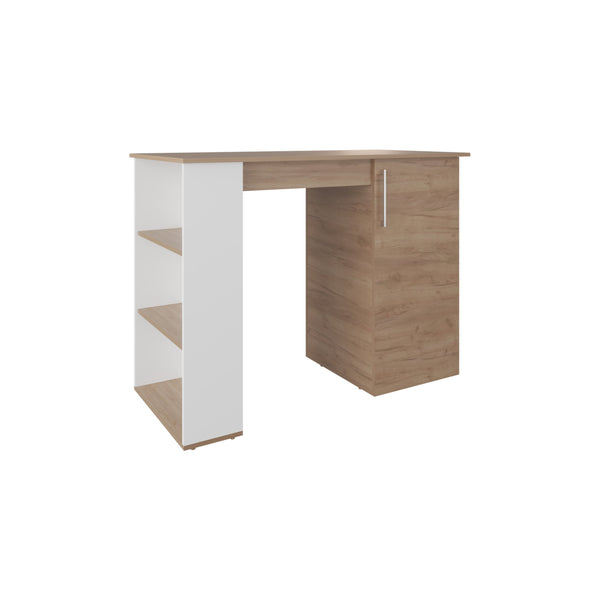 English Elm Kitchen Cart with Enclosed Doors and Three Shelves on Smooth-Roll Wheels for Compact Modern Kitchens Natural Wood 56.69 L x 28.74 W x 5.51 H B097P296854