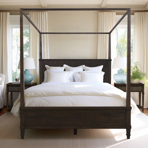 Martha Stewart Kenna Traditional Canopy Bed Queen MT115-1206 Dark Coffee