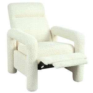 English Elm Christopher Knight Home® - 31.25" Push Back Recliner Plush Teddy Fleece Upholstered Armchair with Foam & Pocket Springs Comfort 90–120–150° Adjustments Beige N763P212864A