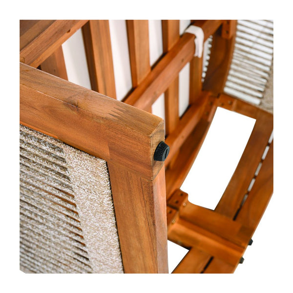 English Elm Christopher Knight Home® - Premium Acacia Wood Outdoor Club Chair – Stylish Curved Design, Woven Rope, Water-Resistant Cushions N767P367654A