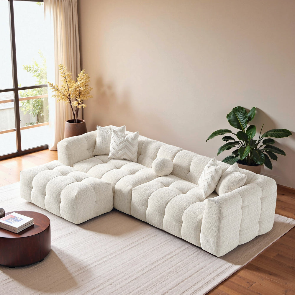 English Elm Alana Biscuit Tufted Chenille Modular Sectional with Configurable Living Room Layout B183S00221