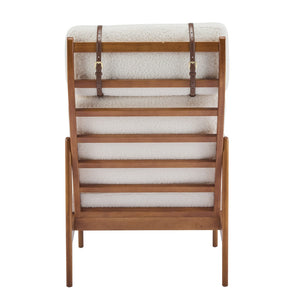 English Elm Christopher Knight Home® - Mid Century Modern Accent Armchair – Ergonomic High Back Lounge Chair With Beige Boucle Cushion Comfort N767P298391I