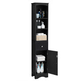 English Elm Tall Bathroom Cabinet, Freestanding Storage Cabinet With Drawer, Mdf Board, Adjustable Shelf, Black