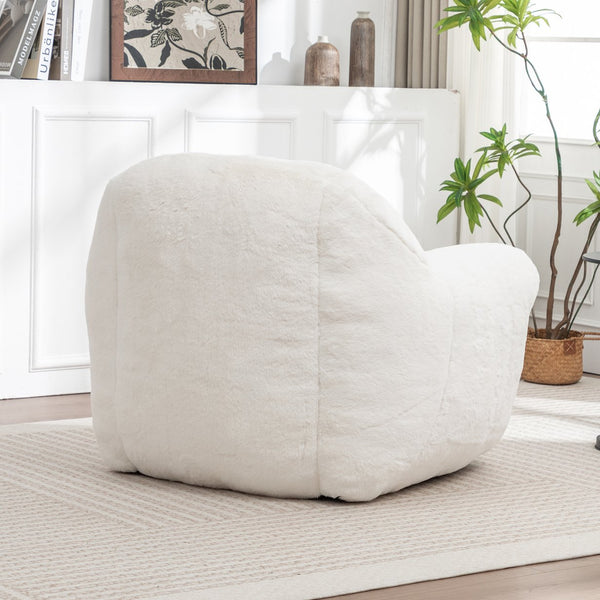 English Elm Bean Bag Chair - Plush Faux Fur Sofa With Back Support, Lightweight & Stylish Seating For All Ages W2200P326887