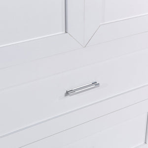 English Elm Tall White Mdf Bathroom Storage Cabinet with Adjustable Shelves and Two Lower Drawers N725S178675K