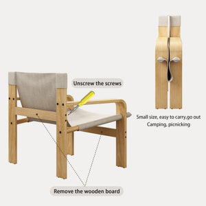 English Elm Detachable Oak Accent Chair with Solid Wood Frame, Wide Armrest, Removable Washable Linen Cover White W2336P251803