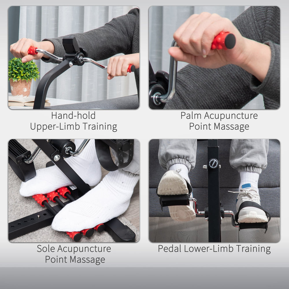 English Elm Soozier Seated Pedal Exerciser for Seniors with Lcd Tracker and Massage Rollers W2225P229251