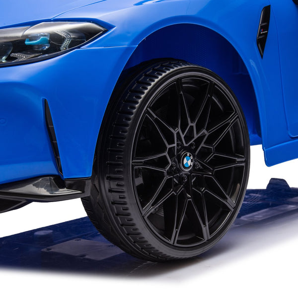 English Elm Bmw M4 Licensed Kids Ride on Car with Parental Remote Dual Motors and Led Lights Blue W1578P214204