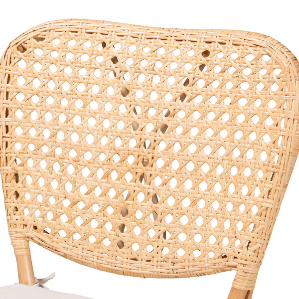 English Elm Modern Woven Rattan Dining Chair with Sculptural Back for Bohemian Coastal Spaces B2750P470034