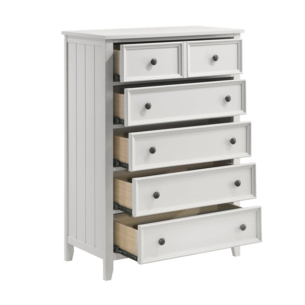 English Elm Classic Six Drawer Farmhouse Chest with Shiplap Panels and Antique Bronze Knobs B011P176909