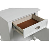 English Elm Tovae White 1-Drawer Nightstand With Shutter Lock Door