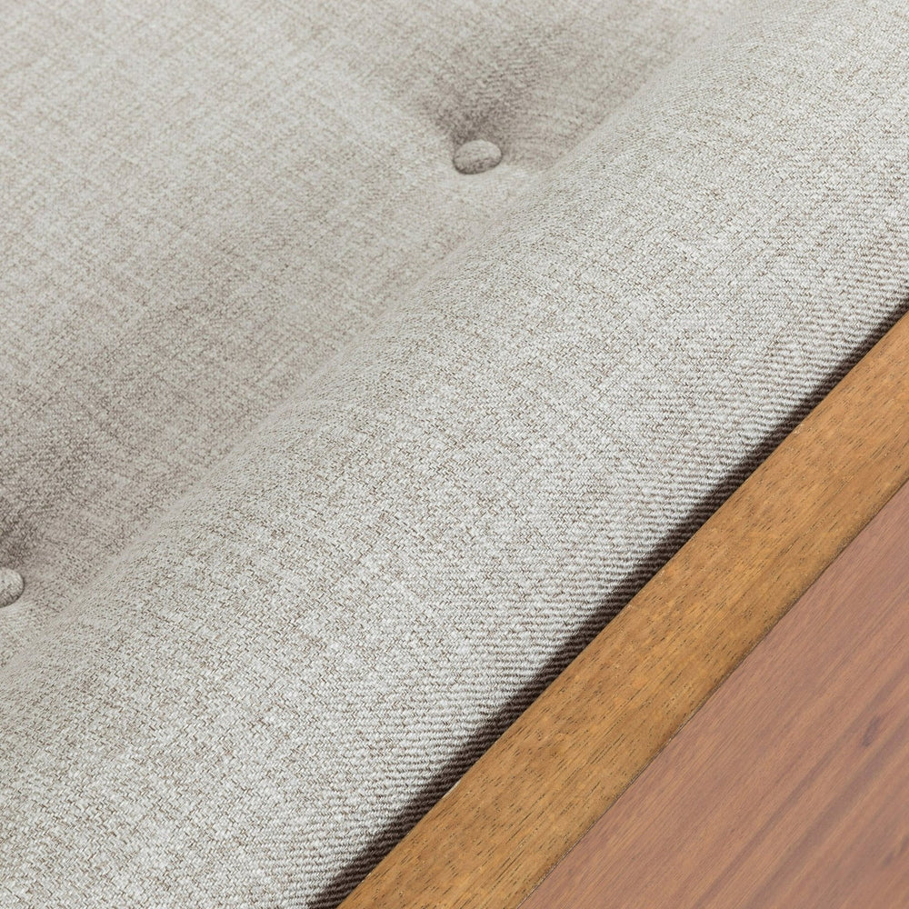 English Elm Christopher Knight Home® - Sofa Beige Mid-Century Modern Sectional with Chaise, Button-Tufted Waffle Stitch & Gold-Tip Legs 68261.00BGE_68262.00BGE