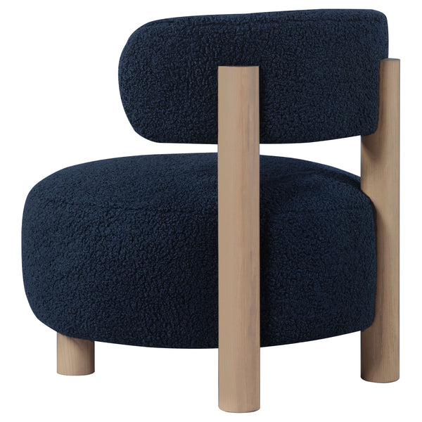 English Elm Calianna Boucle Barrel Accent Chair with Oak Legs for Living Room or Bedroom Blue B062P451997