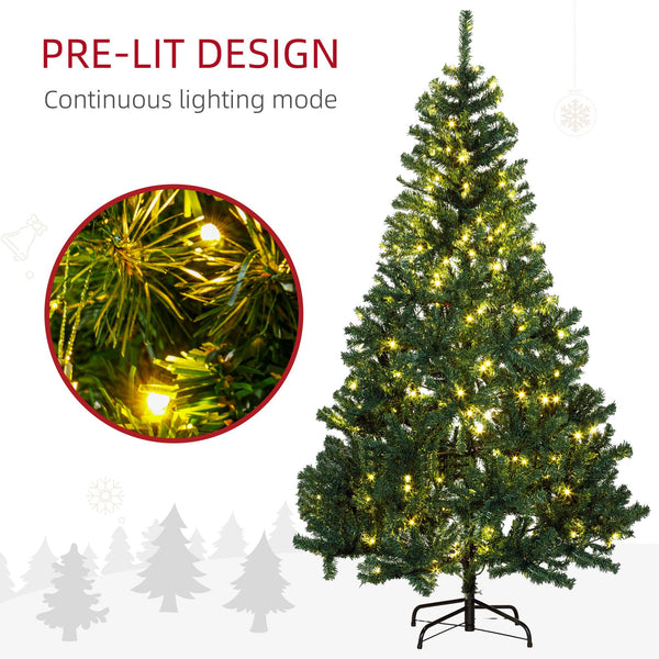 English Elm Homcom 6' Tall Prelit Douglas Fir Christmas Tree With 250 Warm White Leds & 1000 Tips For Festive Cheer W2225P249688