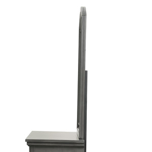 English Elm Meade Carved Wood Veneer Mirror with Low-Distortion Glass, 42"H x 36"W Decorative Statement Piece Gray 40.3 L x 46.6 W x 4.3 H B078P301546