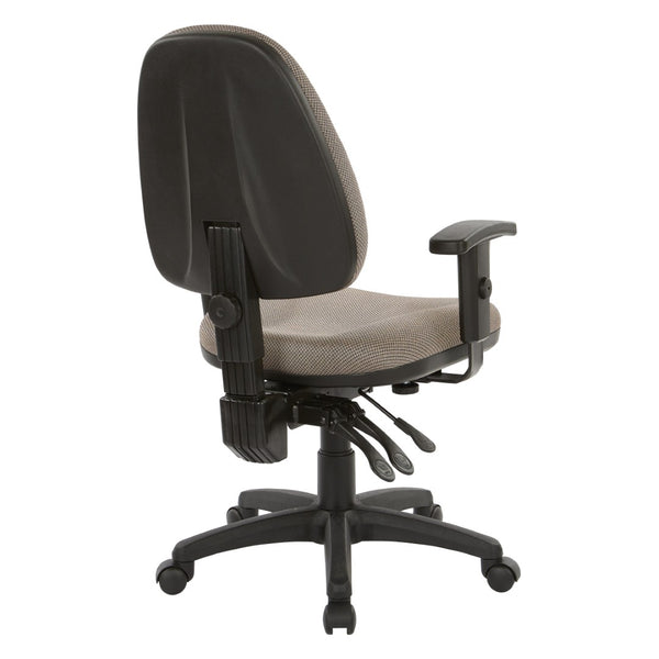 OSP Home Furnishings Dual Function Ergonomic Office Chair with Lumbar Support Foam Seat and Adjustable Arms 36427-294