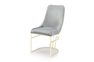 English Elm Emrald Luxe 2Pc Dining Chairs In Gray Velvet With Gold Legs – Modern Comfort For Chic Spaces B009P298423