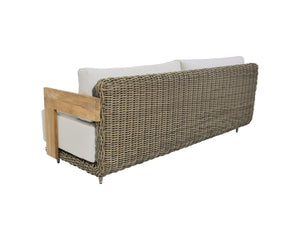 Sunpan POTENZA Sofa - Luxurious Palazzo Cream with Teak Frame, Deep Seating for Indoor & Outdoor Relaxation 109510