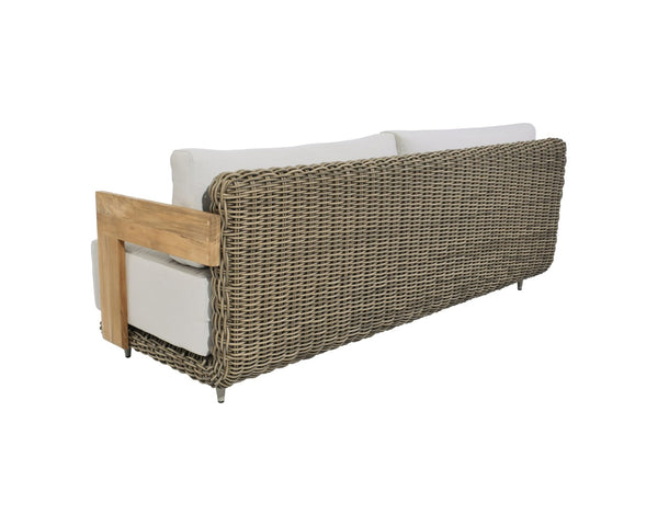 Sunpan POTENZA Sofa - Luxurious Palazzo Cream with Teak Frame, Deep Seating for Indoor & Outdoor Relaxation 109510