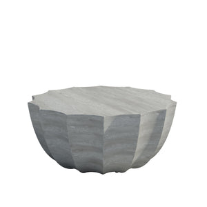 English Elm 35.43" Modern Waterproof Outdoor Indoor Coffee Table — Durable MgO Cement, 220lb Capacity, Stylish Patio Centerpiece marble,White W757P314428