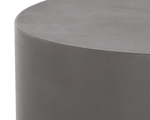 Sunpan Rubin Coffee Table - Contemporary Round Design for Indoor and Covered Outdoor Spaces, Unique Style Grey