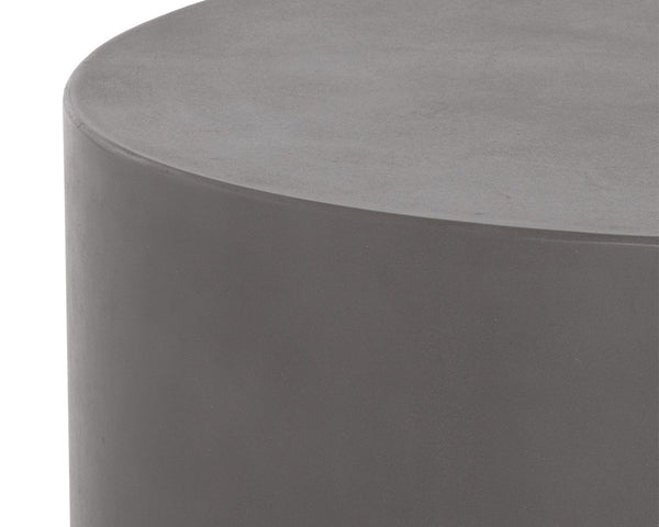 Sunpan Rubin Coffee Table - Contemporary Round Design for Indoor and Covered Outdoor Spaces, Unique Style Grey