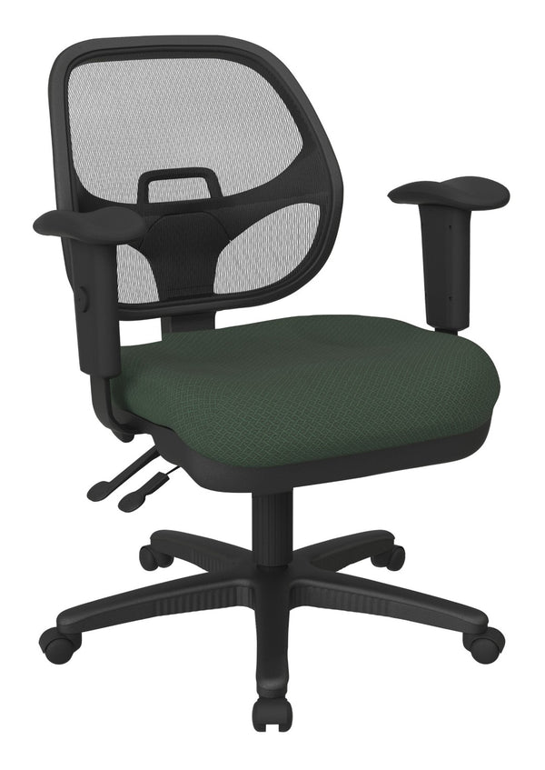 OSP Home Furnishings Ergonomic Mesh Back Task Chair with Lumbar Support and Adjustable Arms for Home Office Laguna 29024-106