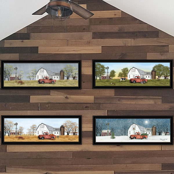 English Elm "billy Jacobs Pastoral Four Seasons Framed Wall Art Set for Living Room Gallery B06787308