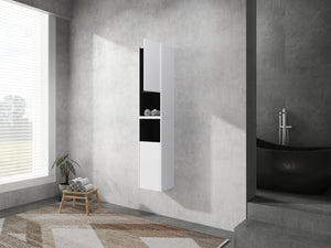 English Elm 12" Bathroom Side Cabinet - Wall-Mounted, Soft-Close Doors, Space-Saving Design For Modern Storage Solutions W999S00280