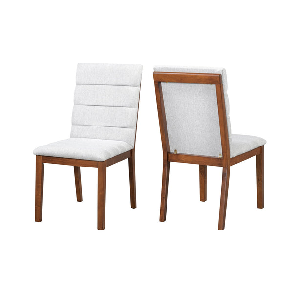 English Elm Walnut Tufted Upholstery Dining Chairs Set of 2 – Ergonomic High-Density Foam, Durable Stitching, Compact Elegance N842P299015B