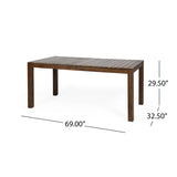 Christopher Knight Home® - Noble House - Nola Outdoor Rustic Acacia Wood Dining Table, Dark Brown