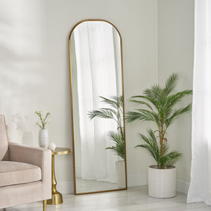 English Elm Christopher Knight Home® - LENGTH Mirror Antique Brass Full-Length Wall Mirror 78x30.5 MDF Frame Vintage Brass Finish Reflective Elegance 69701.00