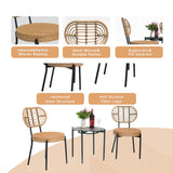 English Elm 3 Pieces Of Luxury Outdoor Wicker Furniture - Patio Bistro Style Table and Chair Combination,Weather-Resistant Pe Wicker Weave, Stainless Steel Fame, Suitable For Garden, Terrace,Backyard Casua