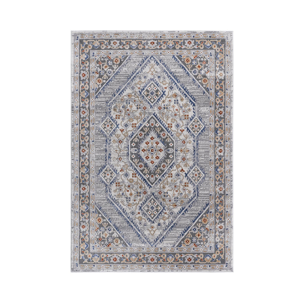 English Elm Loom & Luxe Stylish Blue & Cream Area Rug - Non-Shedding, Stain Resistant, Kid & Pet Friendly Design! B335P289473