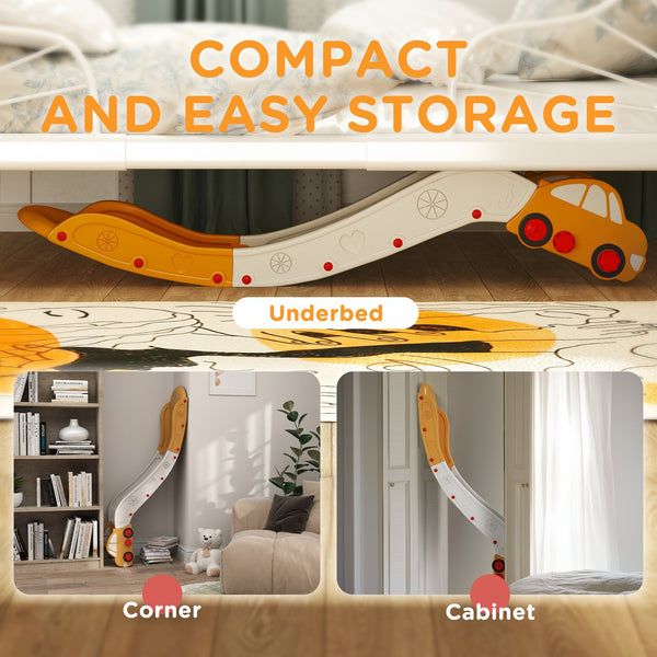 English Elm Qaba 63 Inch Hdpe Indoor Toddler Slide Attaches to Sofa or Bed Safe Fun Yellow W2225P249782