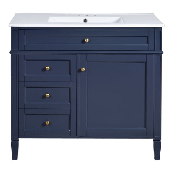 English Elm 36'' Modern Bathroom Vanity With Medicine Cabinet, Soft-Close Doors & Ample Storage For Essentials SW000134AAC-1